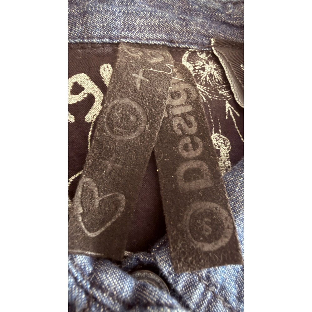 Desigual Black Embroidered Patchwork Boho Button … - image 9